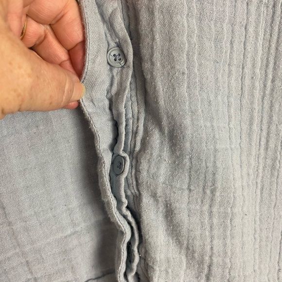 We The Free “Full of Light” Cropped Misty Blue Short Sleeve Textured Top - Picture 10 of 15